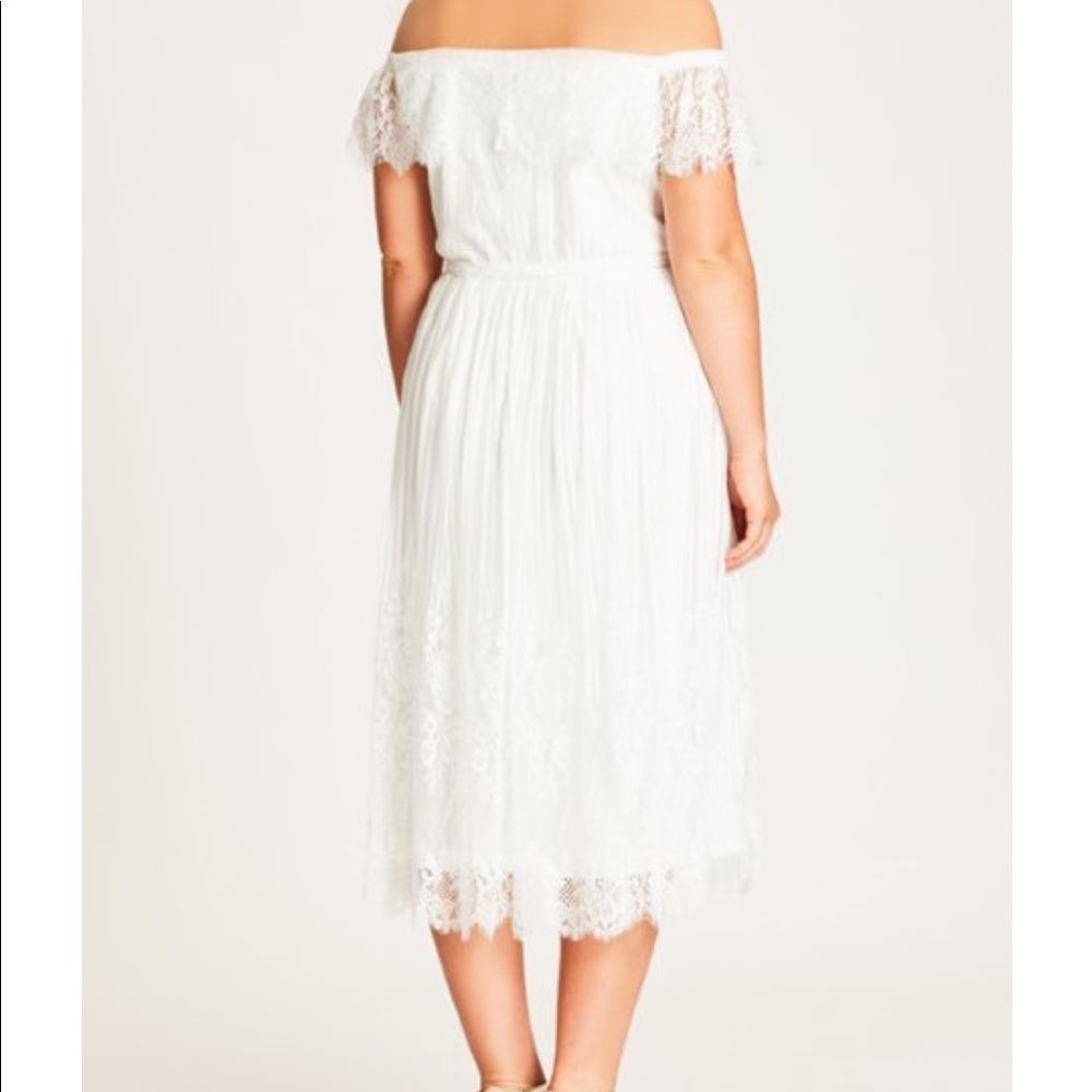 City chic White Lace Detail Dress